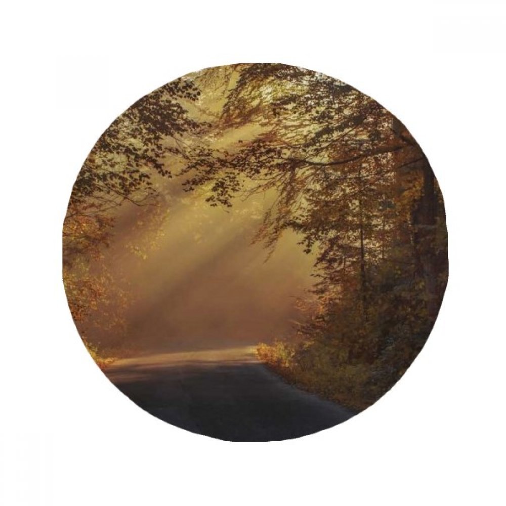 Tapis de sol rond antidérapant pour éviter les glissades paysage forêt automne