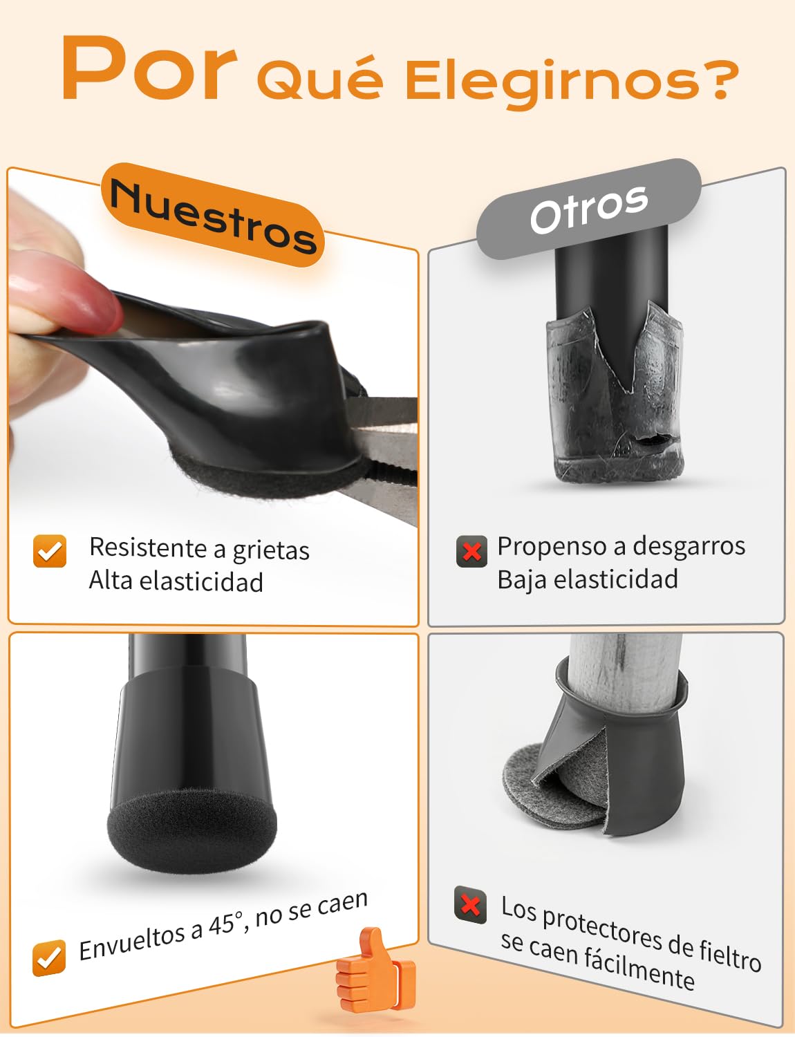 Protector Patas Sillas 24 Piezas Extra Pequeño - Negro Silicona Protector Sillas Patas con Almohadillas de Fieltro,Eliminan el Ruido y los Arañazos