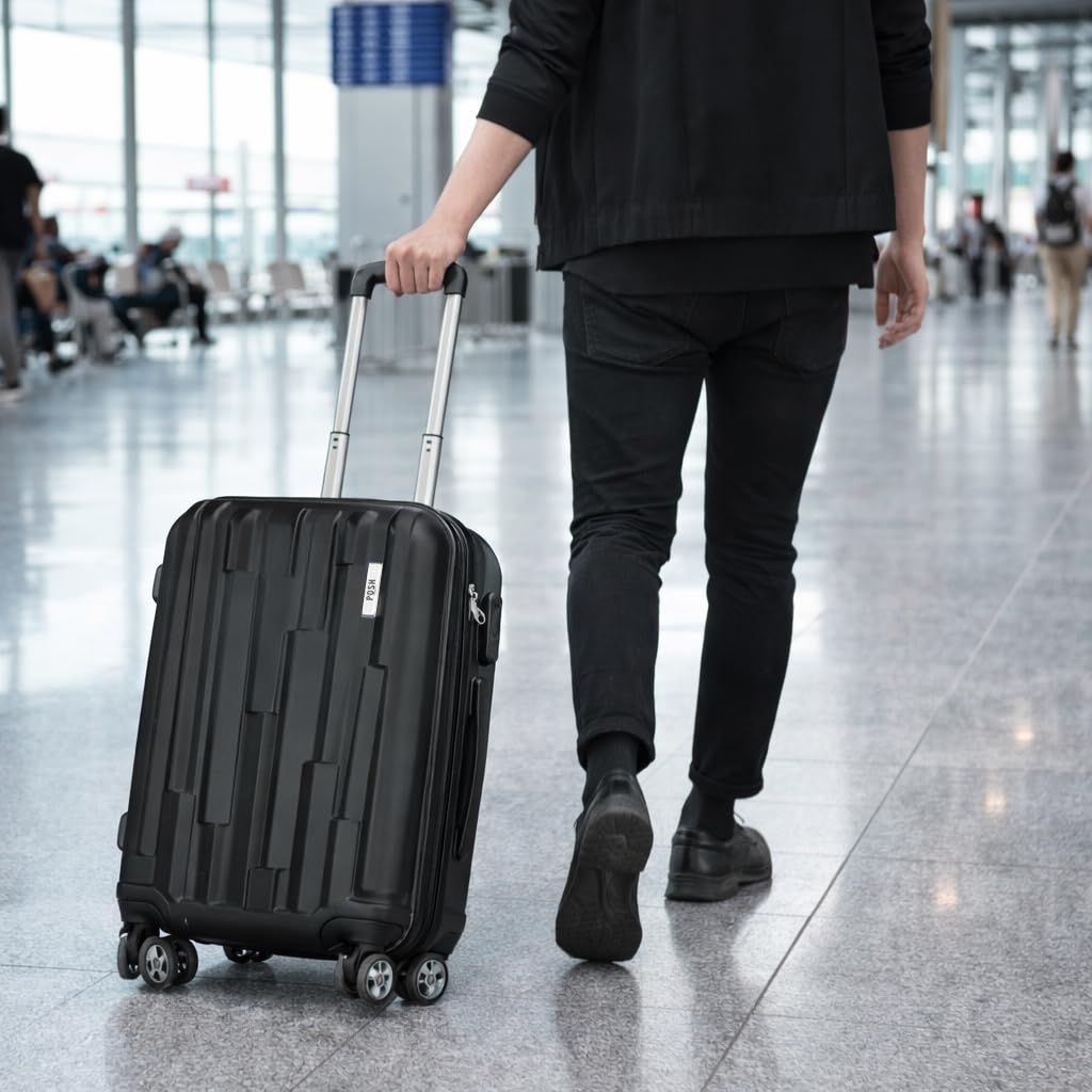 POSH Valigia 55x40x23 cm - Trolley Rigido in ABS Leggero da 35L - Bagaglio a Mano con Lucchetto a Combinazione e 4 Ruote 360° - Peso 2,5 kg - Ideale per Viaggi fino a 4 Giorni