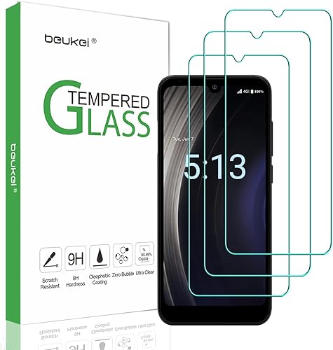 beukei Protector de pantalla de vidrio templado compatible con Orbic Joy 3 unidades