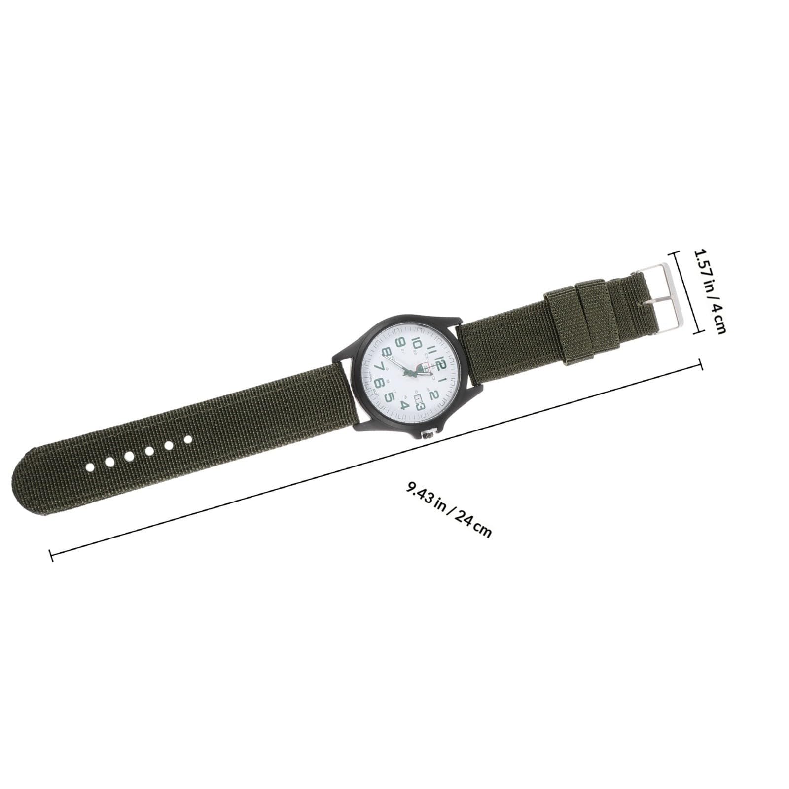 Reloj de Cuarzo Calendario Correa de Nylon Verde para Hombre Diseño Creativo y Superficie Lisa, Reloj de Pulsera Adecuado para Uso Diario