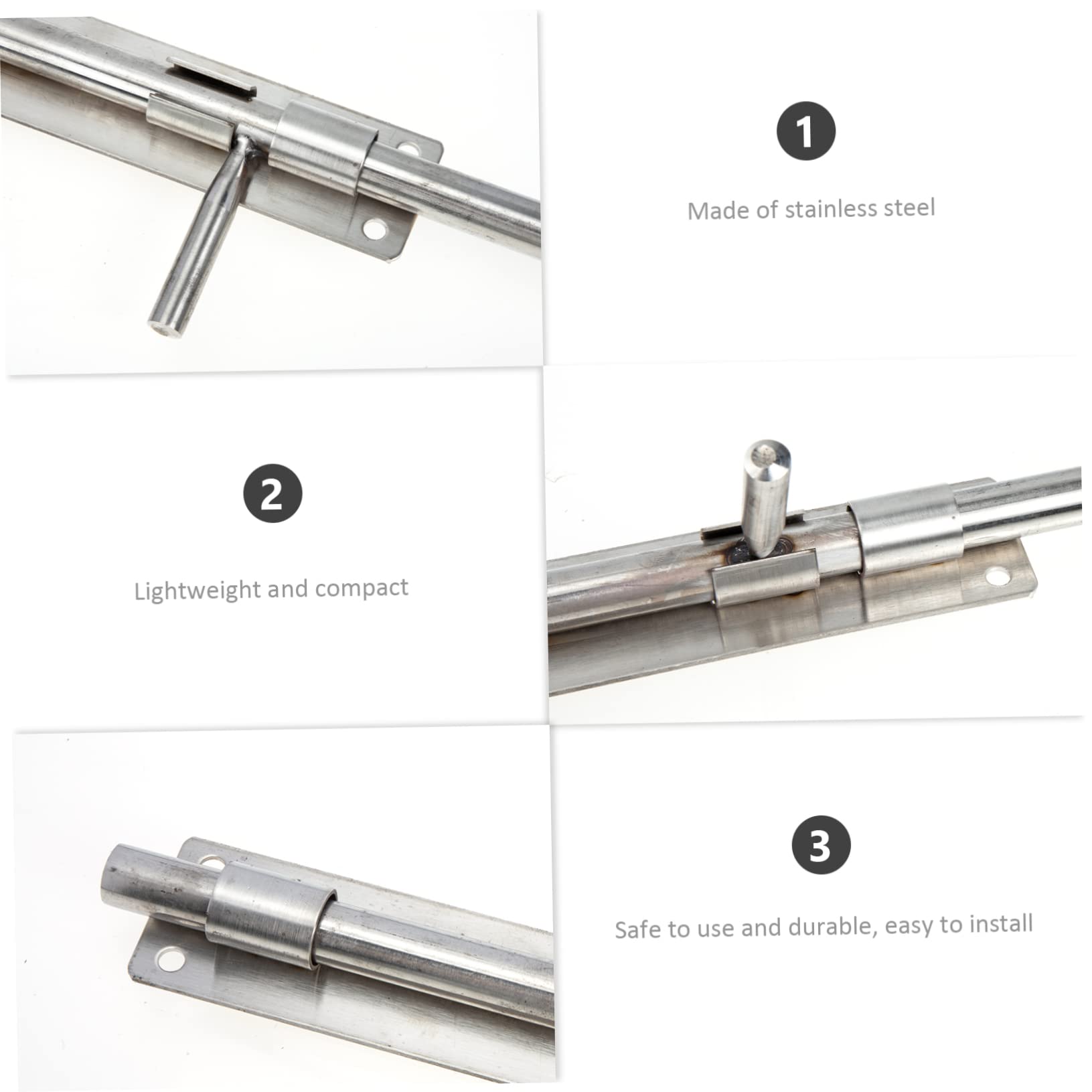 Serrure de Acier Inoxydable pour Porte Targette Robuste Durable pour Verrouillage de Porte Protection Maison