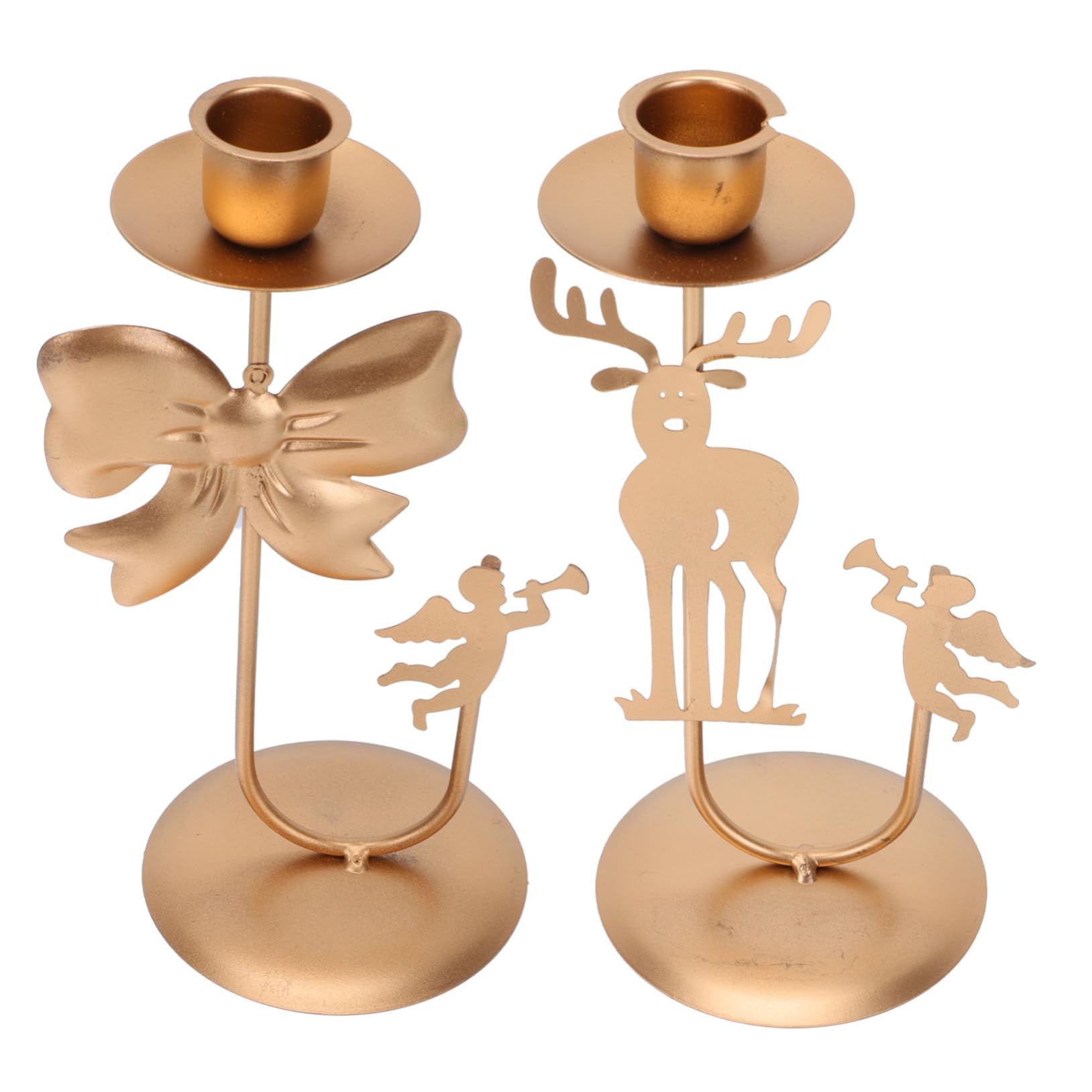 PRETYZOOM 2Pcs Retro Candle Stand for Home Unique Christmas Decorative Holders Stylish Wrought Candleholders for Centerpieces and Festive Celebrations