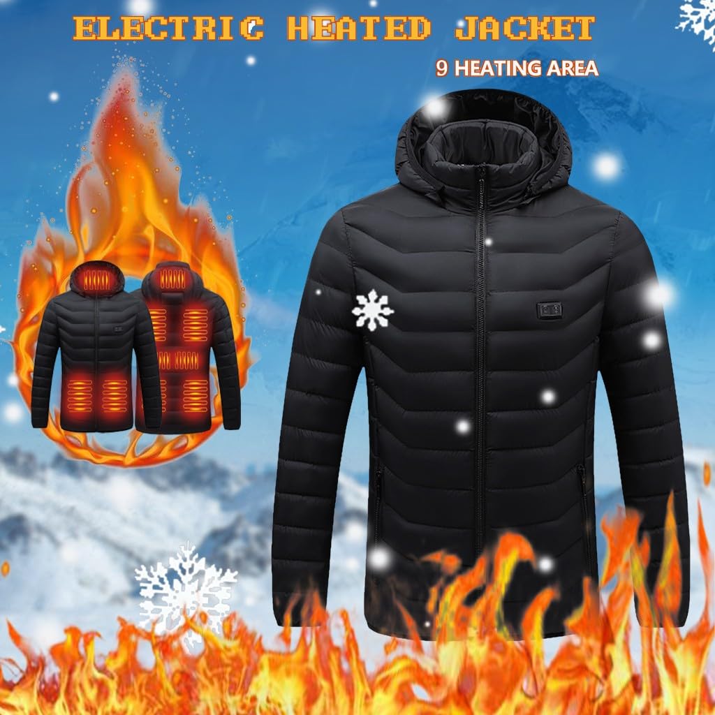 Generico Piumino Donna Elegante Curvy, Giacca da Donna Invernale Piumino,Giacche Riscaldate per Donna 9 Zone Riscaldanti Giacca Invernale Calda da Sci All'Aperto