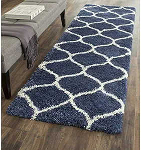iesu Modern Shaggy Carpets Polyester Bedside Runner Soft Rug Hall Offices Kitchens Bedroom Kids Room Floor Home Decor (Light Sky Blue, 2X6 Feet)