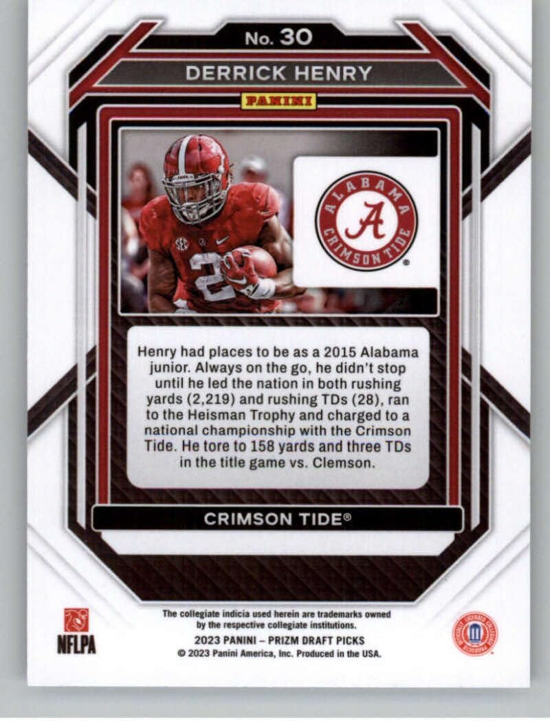 2023 Panini Prizm Draft Picks #30 Derrick Henry Alabama Crimson Tide Football Card - Sportscard Superstore