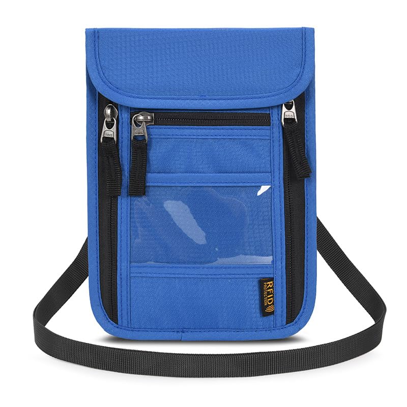 ROOSALANCE Passport Holder for Travel, Neck Pouch Travel Wallet With RFID Blocking, Waterproof...