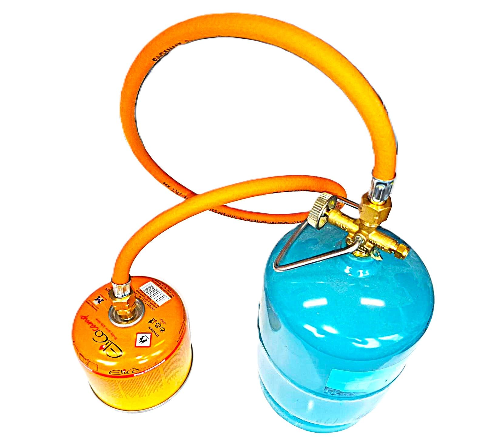 Adattatore di gas da 7/16" IG sinistra a 3/8" IG sinistra per cartucce di gas, bruciatore a gas, bruciatore a saldatura, adattatore per cartuccia, connettore per gas da campeggio, bruciatore