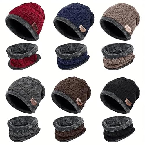 Kit Inverno 3 Peças, Gorro Masculino e Feminino Forrado, Cachecol e Luvas de Lã