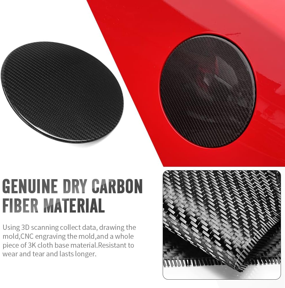 Dry Carbon Fiber Oil Tank Cover for Mustang S650 GT GT4 Dark Horse R Ecoboost 2024 2025 2026, Gas Tank Cap for Mustang Dark Horse