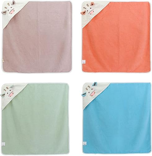 Miniatura 2 de TONWHAR Toalla de baño con capucha para bebé, 100% algodón, toalla de ducha súper absorbente, regalo con Newbron, toalla de baño de vaca lechera