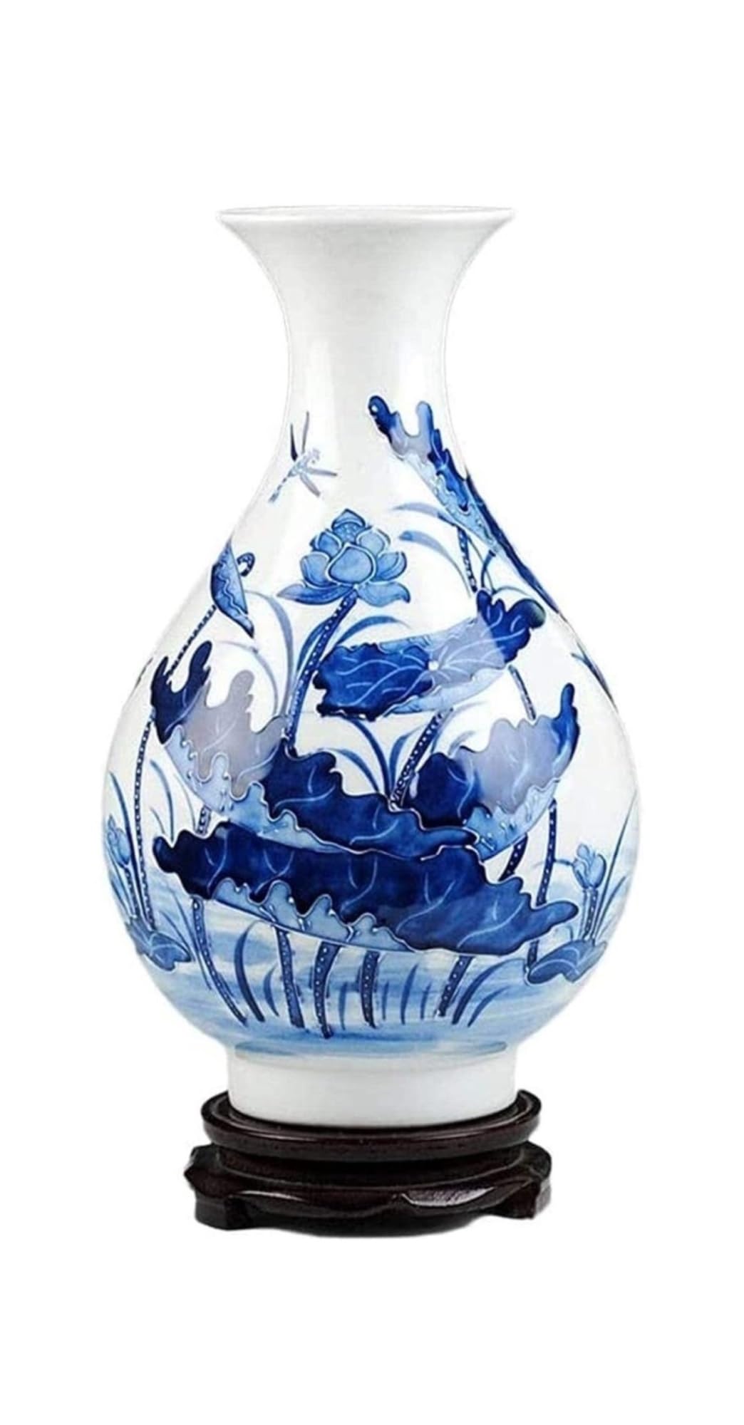 Vasen Vase aus Keramik, handgefertigt, mit drehbarer Basis, Lotus-Muster, Schlafzimmer, Teestube, Zubehör Deko