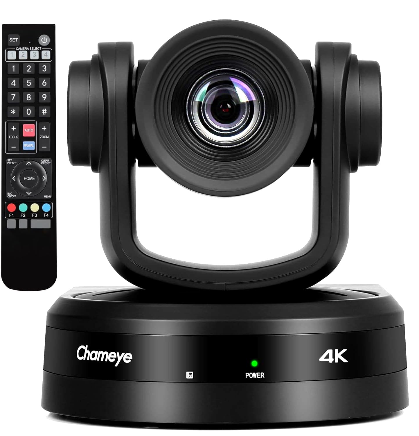 Chameye 4K PTZ Telecamera con 10x Zoom Ottico AI Tracciamento USB3.0/HDMI/LAN(PoE), Registrazione della scheda TF, Telecamera per Conferenze e Streaming YouTube/OBS (C410)