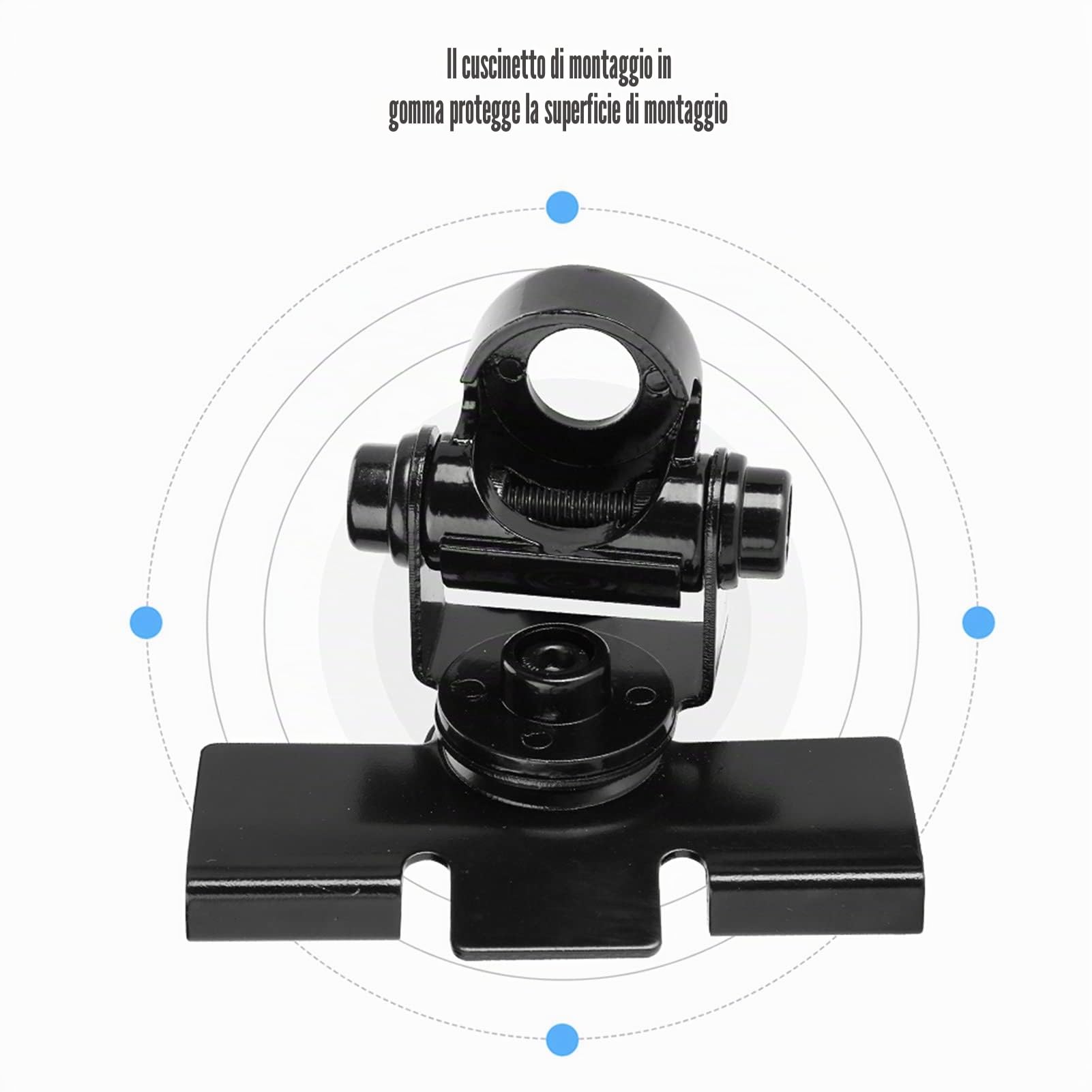 Goshyda Staffa di Montaggio per per Auto, Base di Montaggio per con Morsetto a Clip per per Auto Radio Mobile con Linea di Estensione di 5 Metri (Strumento di Rimozione Incluso)