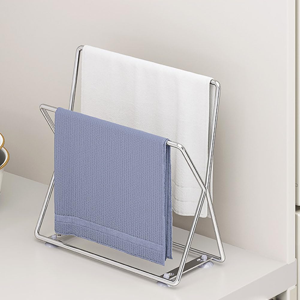 SUS304 - Carril de acero inoxidable para cocina, soporte para toallas de cocina, soporte para paños de cocina suecos, colgador de trapo, soporte para toallas de platos para todo tipo de fregaderos y 7