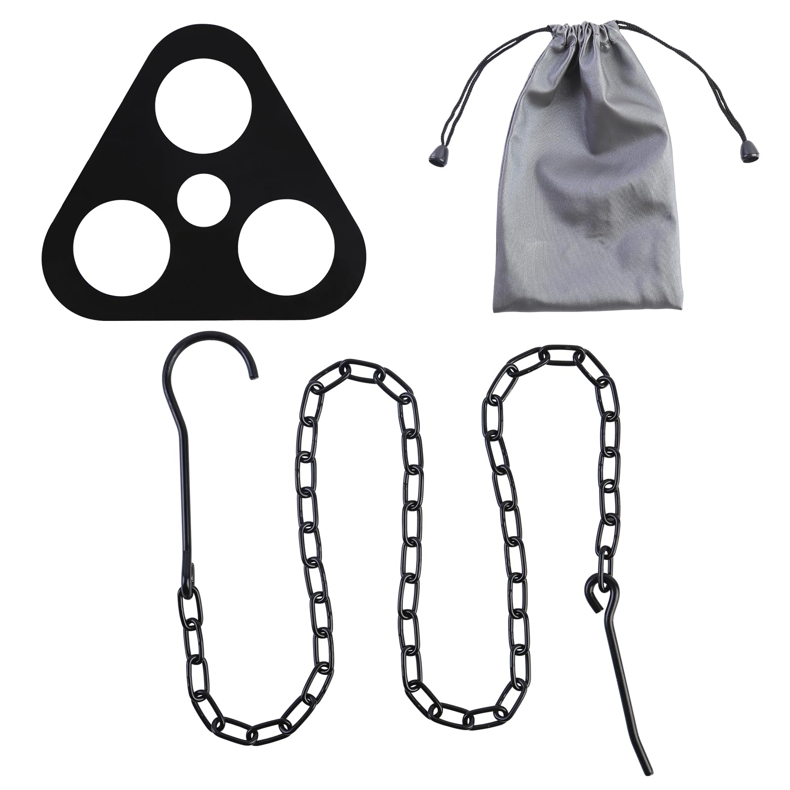 Camping Tripod Board-camping essentials?Turn Branches into Campfire Tripod ?fire pit grill?with Adjustable Chain for Hanging Cookware,Portable Camping Gear