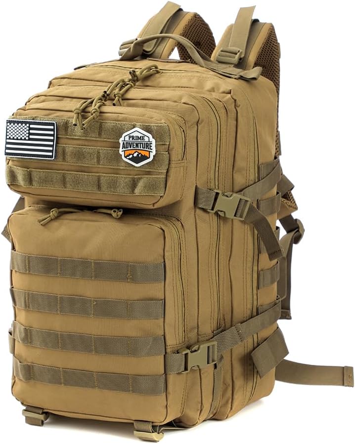 Prime Adventure 45L Outdoor Molle Backpack – Modular Military Tactical Gear Pack for Hiking, Camping & Travel