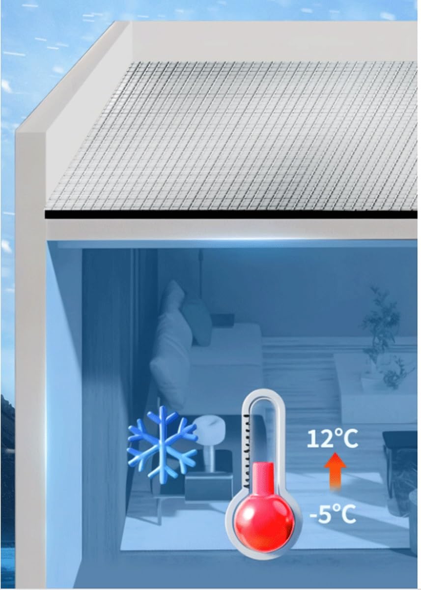 Rollo Aislante de lámina reflectora para radiador, 5 mm de Grosor, de Aluminio, para Calor y Ahorro de energía, con núcleo de Espuma y Barrera Radiante, Panel Aislante térmico (1 mx1 m)
