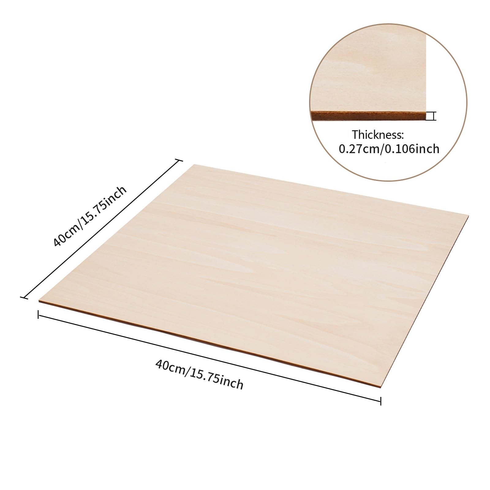 30 sztuk sklejki lipowej, 3 mm, 40 x 40 cm, płyty ze sklejki, naturalne kolory, drewno do majsterkowania, modelarstwa, CNC, grawerowania laserowego, dekoracji i jako prezent "zrób to sam"