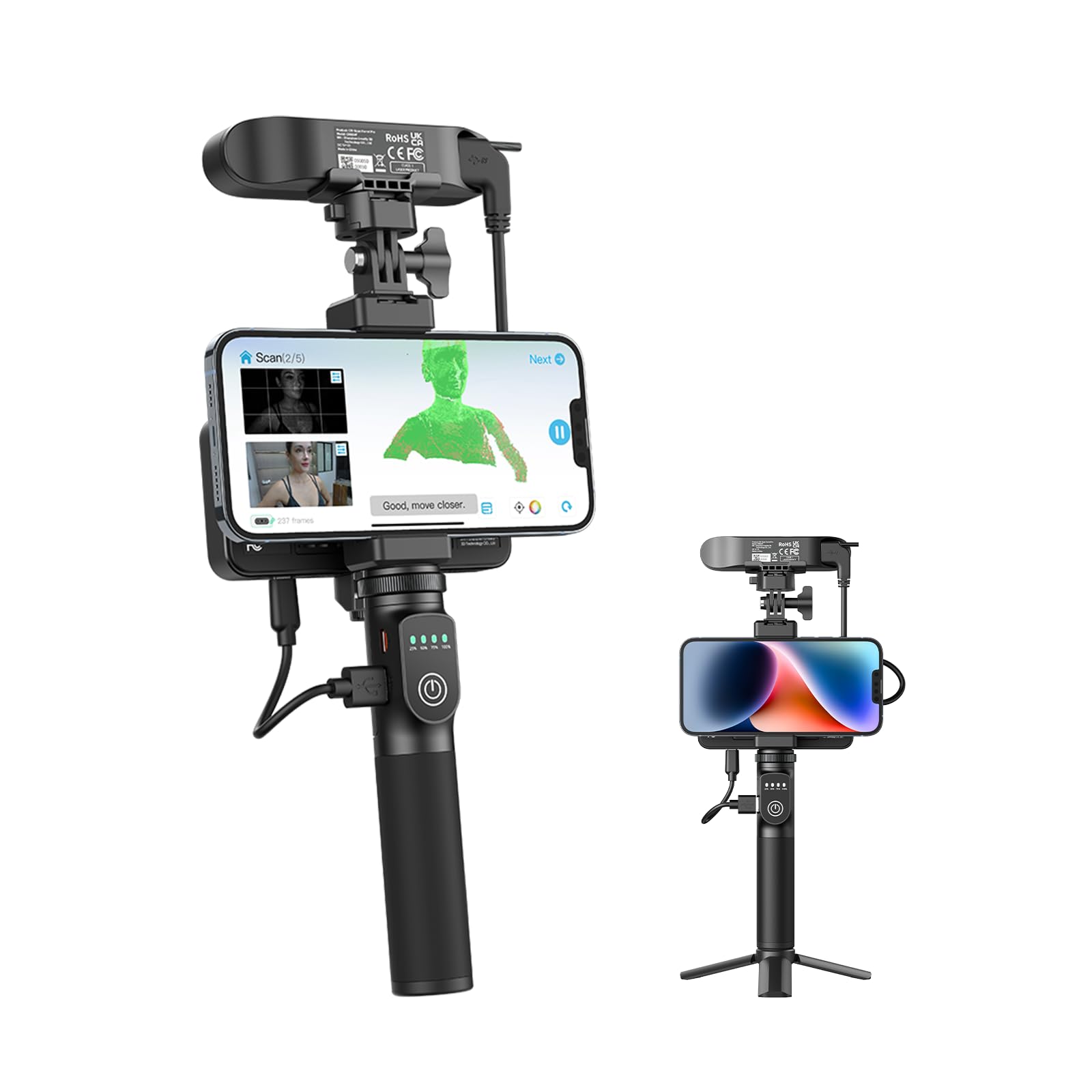 Creality Skaner 3D CR-Scan Ferret Pro do druku 3D, skaner ręczny z bezprzewodowym skanowaniem i śledzeniem zapobiegającym wstrząsom, ulepszenie do szybkiego skanowania pełnokolorowego, dokładność 0,1