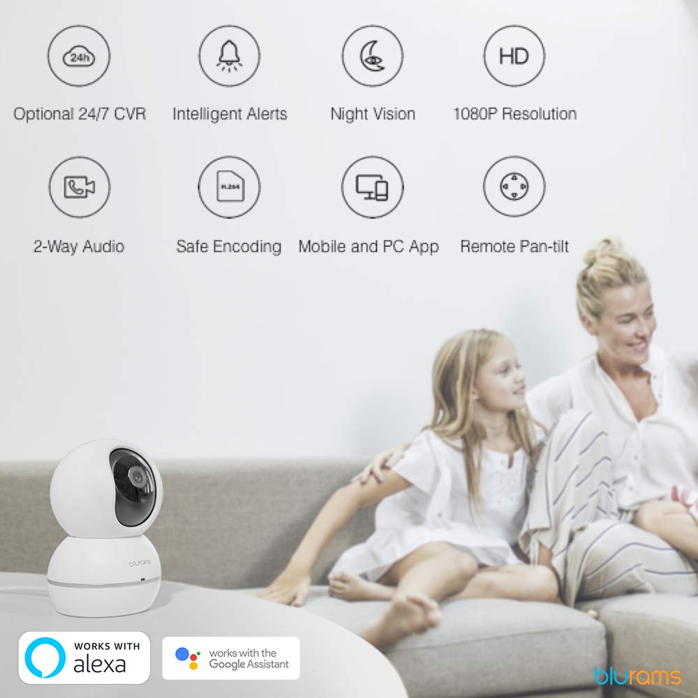 Blurams Snowman 1080p FHD kamera do monitoringu kopułkowa dwukierunkowa WiFi Det. Inteligentne powiadomienia w czasie rzeczywistym widok panoramiczny – Cruiser 360 (iOS i Android)