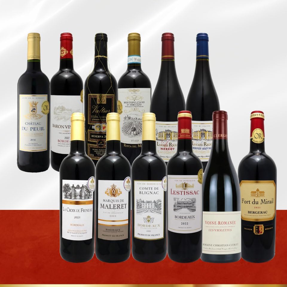 全て金賞受賞ワイン 赤ワイン フルボディ 12本セット ワインセット 飲み比べ セット ボルドー 赤 ワイン セット 人気 金賞 ワイン