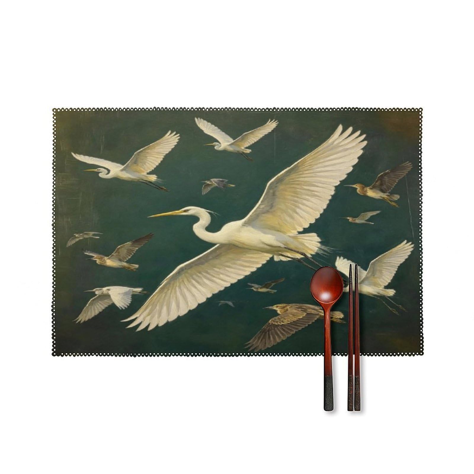 Fekiloot Style Vintage Bird Placemats Set Of 6,Table Mat
