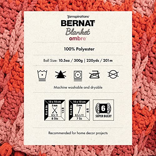 Image of Bernat Blanket Ombre Ocean Teal Ombre Yarn of 300g /10.5oz - Polyester - 6 Super Bulky - 220 Yards - Knitting /Crochet (Pack of 24)