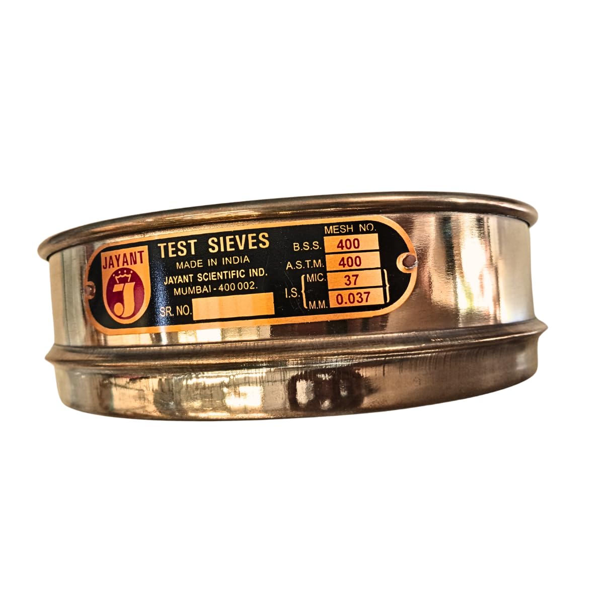 Jayant Test Sieve 200 mm Diameter BBS and ASTM -400, 37 micron Pack of 1 stainless steel Mesh with Brass Frame For Laboratory and Uniform Fabrication for Smooth-Nesting-image-47