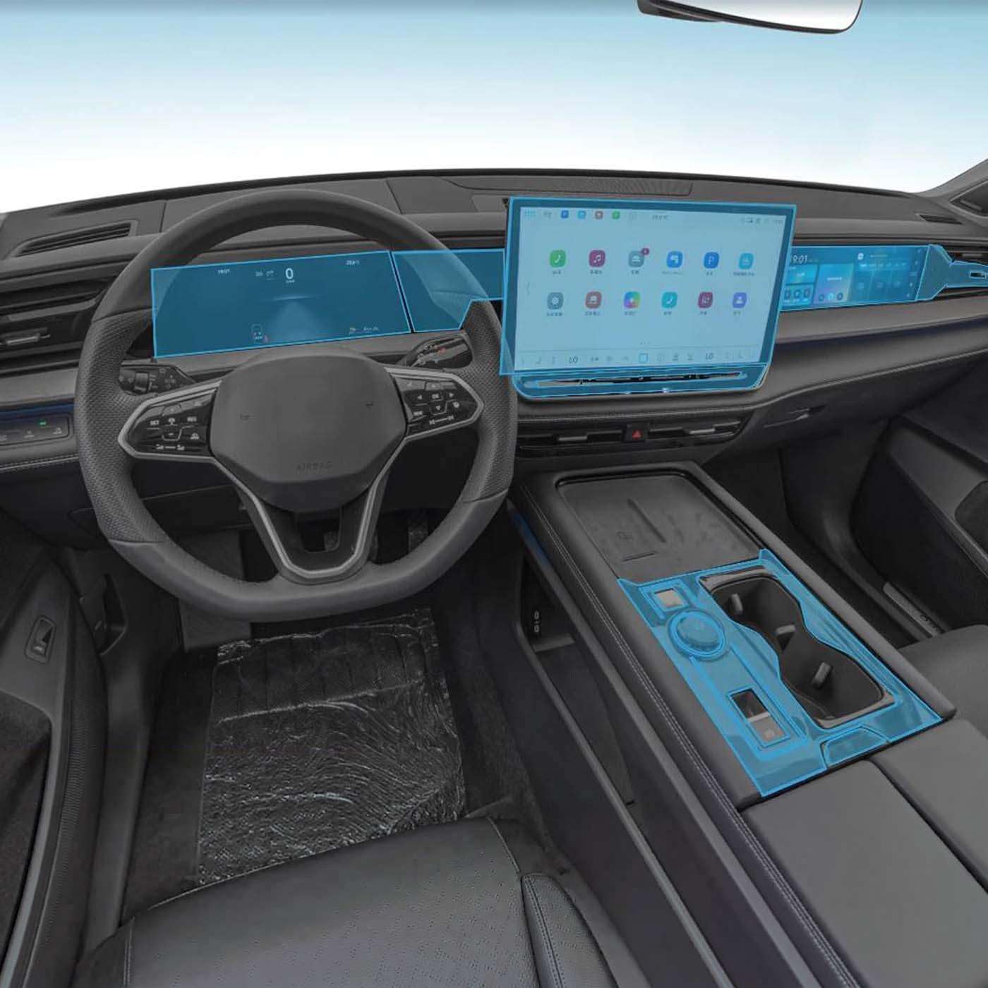 Car Center Console Media Dashboard Navigation Anti-Scratch, for Teramont 2025 Protector Transparent TPU Film