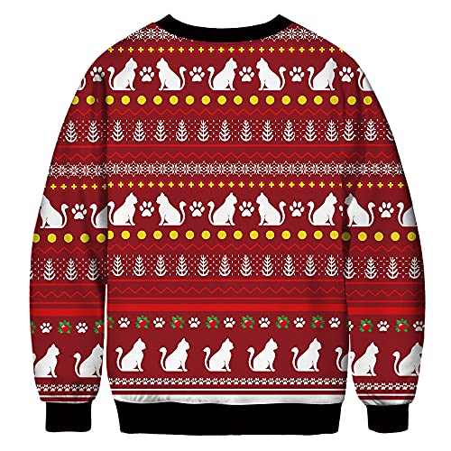 Jumppmile Unisex Ugly Animal Christmas Sweatshirt Crew Neck 3D Xmas Pullover Sweatshirt2