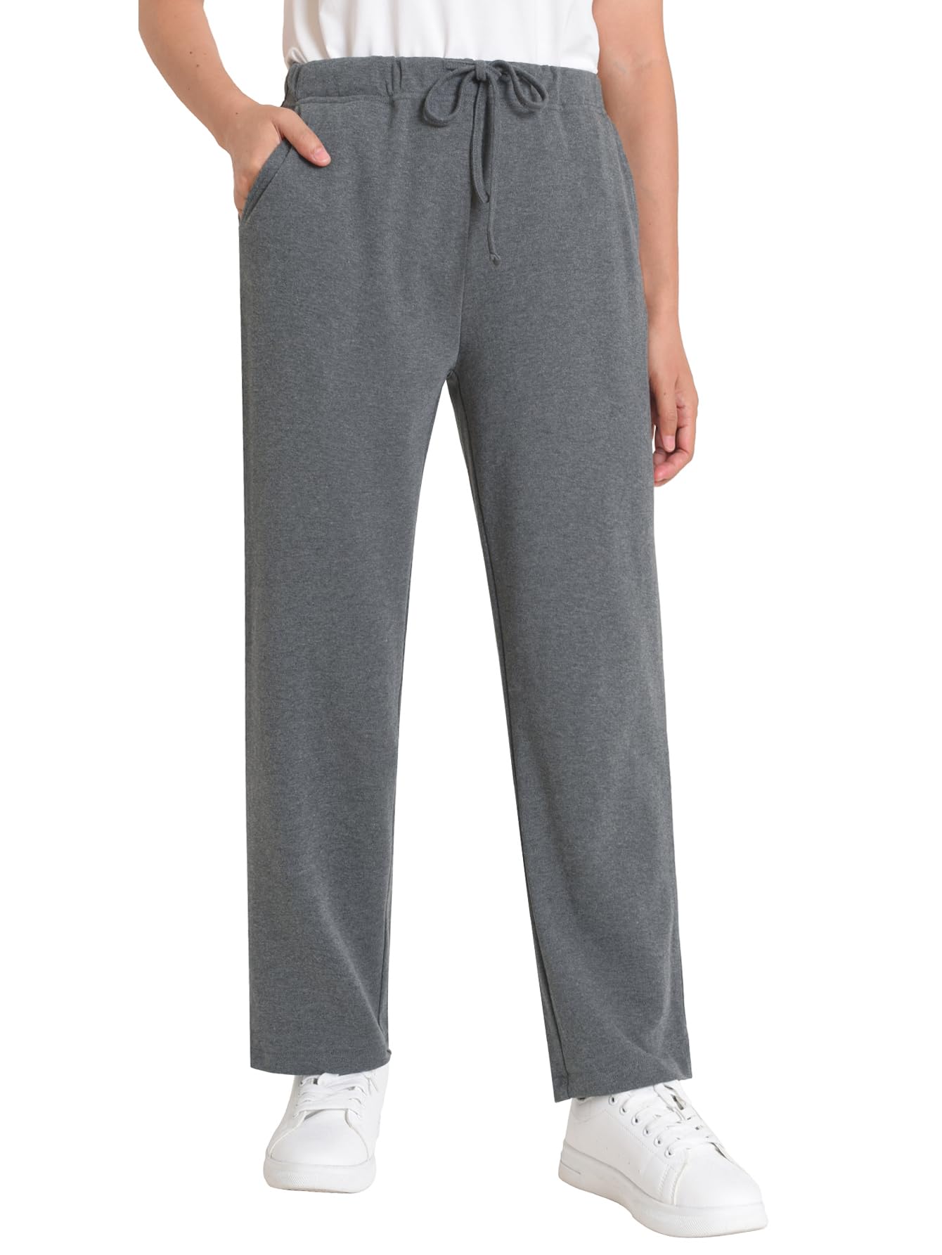 Weintee Women's Petite Knit Pants with Drawstring