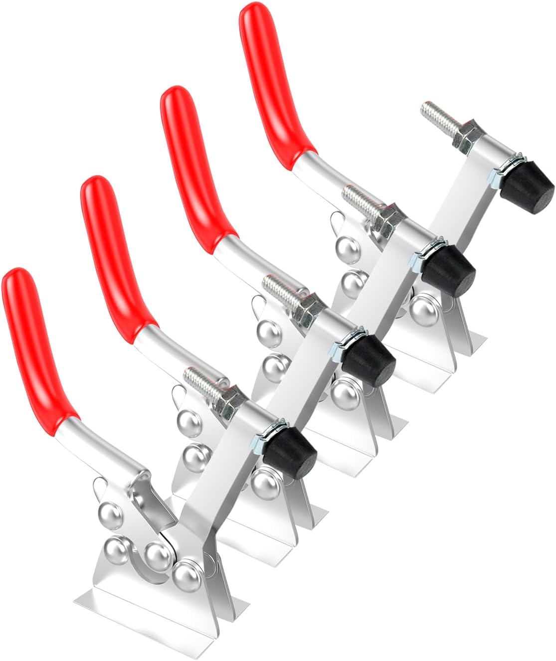 1Set Antislip Horizontal Quick Release Clamp 440lbs Holding Capacity 304 Stainless Steel for Toolbox, Door, Box, Trunk, Tractor Cover, Smoke Cover, Woodworking Fixture and Quick Release Pull Lock.