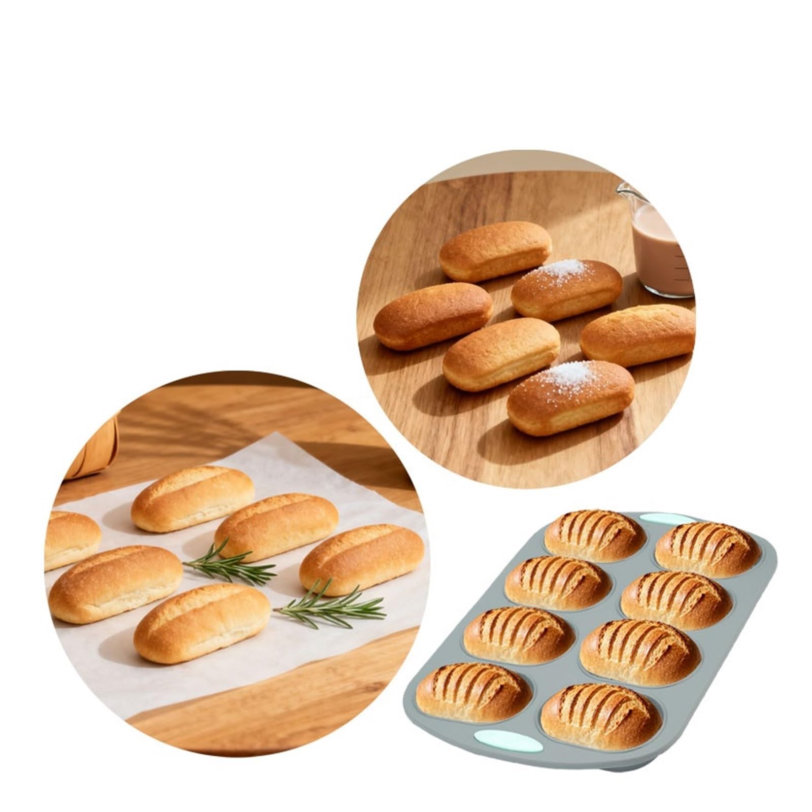 Kompatibel for Backen von Restaurantbrot, Baguette-Backblech, Silikon, Verbrühungsschutz, Antihaft-Ofenwerkzeug, Küchenzubehör