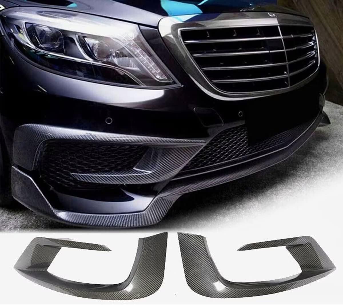 Car Front Bumper Splitter Canard Diffuser Fin Valence Front Spoilers Body Kit for Mercedes Benz S Class W222 S63 AMG Sedan 2014-2017 Car Accessories.