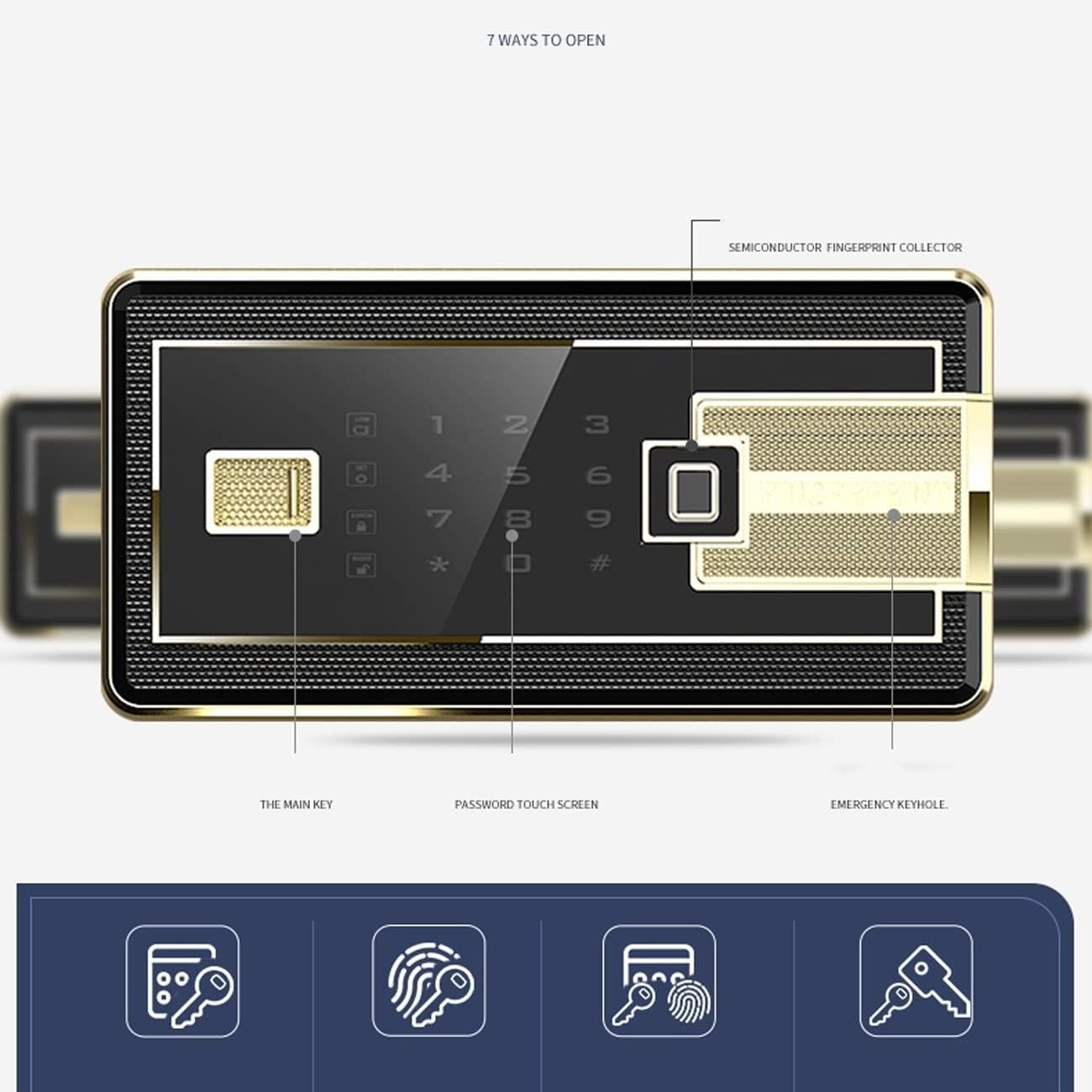 Cassaforte Cassaforte da comodino perfetta for l'ufficio domestico, cassaforte intelligente con password e impronta digitale, cassaforti nascosta antifurto doppia Cassetta portavalori
