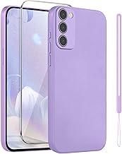 ATISIJIE Funda para Samsung Galaxy A02S,con Muñequera y 1 Protector Pantalla Vidrio Templado HD,Carcasa Anti-Choques y Anti- Arañazos,Funda Silicona para Samsung Galaxy A02S,Morado