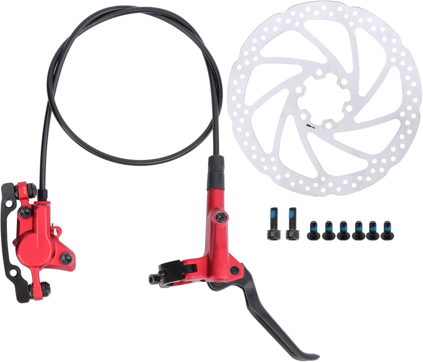 1 Pair Aluminum Alloy Mountain Bike Disc Brake Set, Hydraulic Disc Brake Kit with 160mm Rotors, Front 800mm and Rear 1400mm for Most Bicycle
