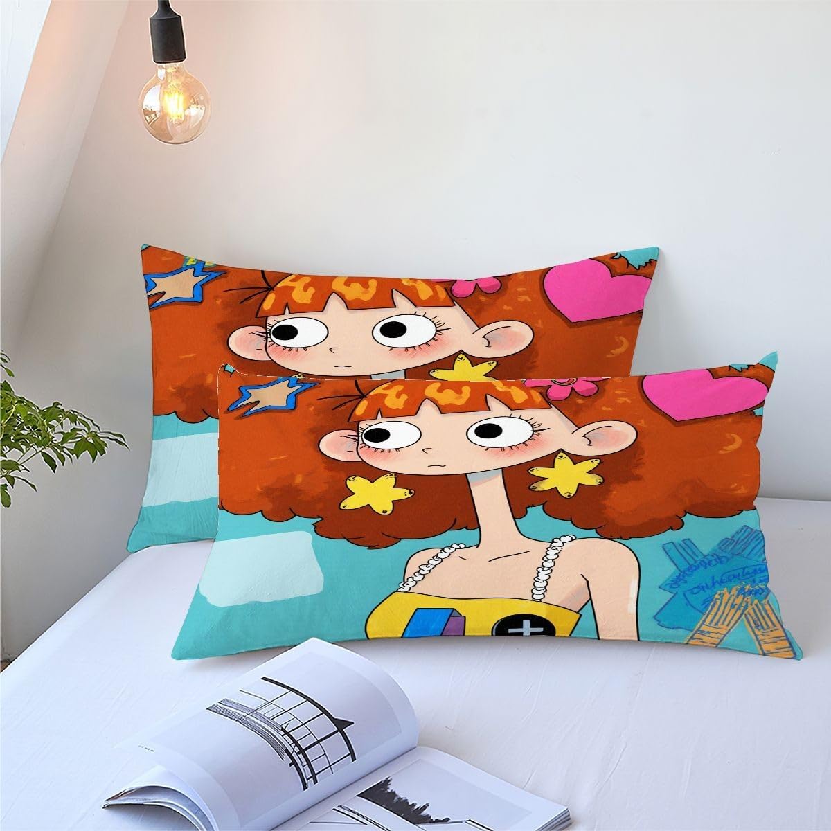 Edredón King Size Estampado 3D | Chica Dibujo Animado, Nórdico Máximo Confort para Camas Grandes, Lavable, Reversible, Incluye 2 Fundas de Almohada 50x75 cm_A17034
