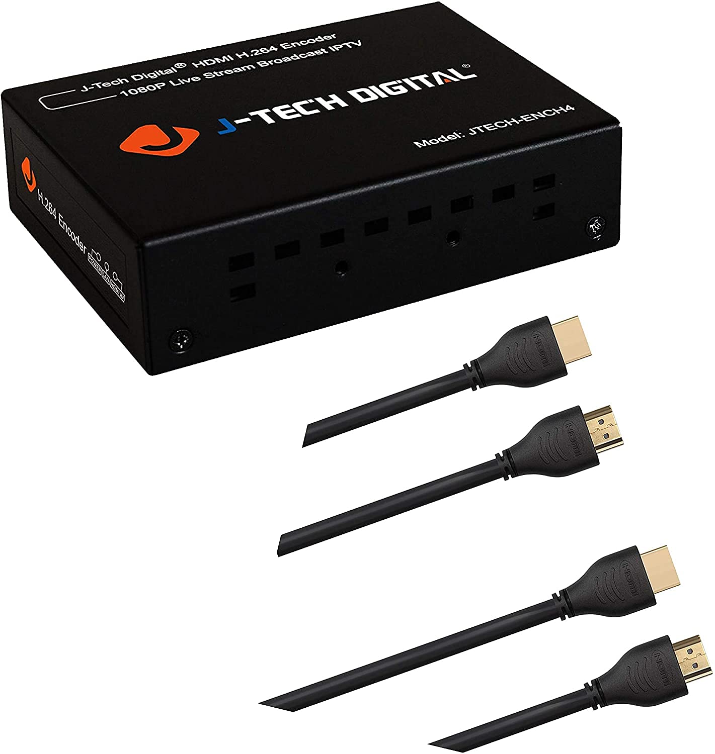 J-Tech Digital H.264 IPTV Encoder 1080p@60Hz Bundle with HDMI 2.0 Cable 3ft Supporting Ultra High Speed (2-Pack)