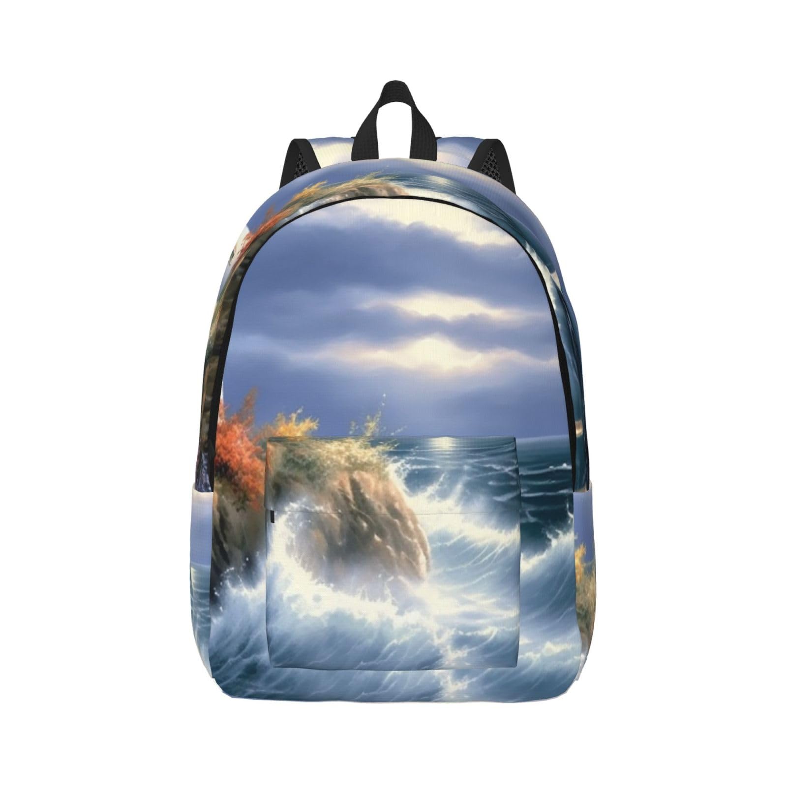 Zaino Medium Lighthouse Zainetto Per Campeggio | Daypack Unisex Backpack Resistente Per Office Notebook Computer
