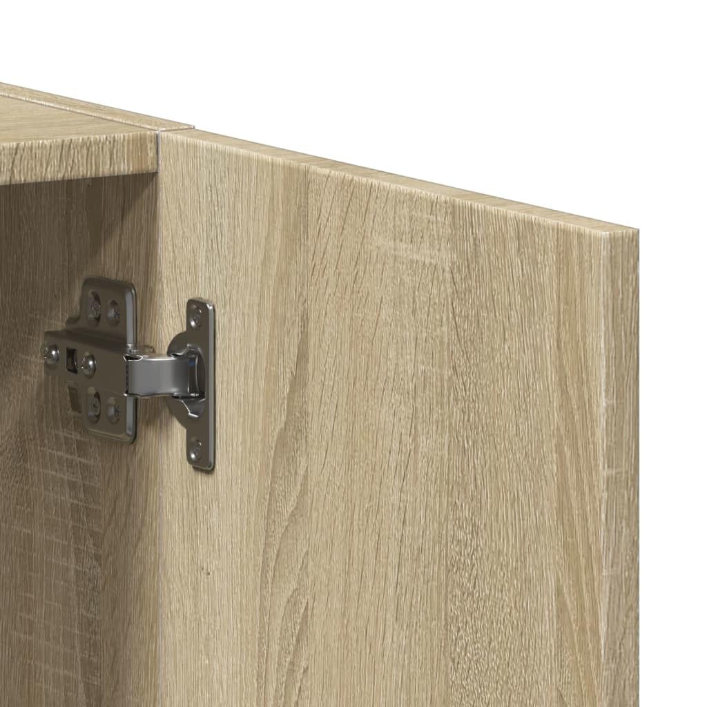 vidaXL Aktenschrank, Büroschrank mit Stauraum 2 Türen, Lagerschrank für Büro, Schrank Büromöbel Aufbewahrungsschrank, Sonoma-Eiche Holzwerkstoff