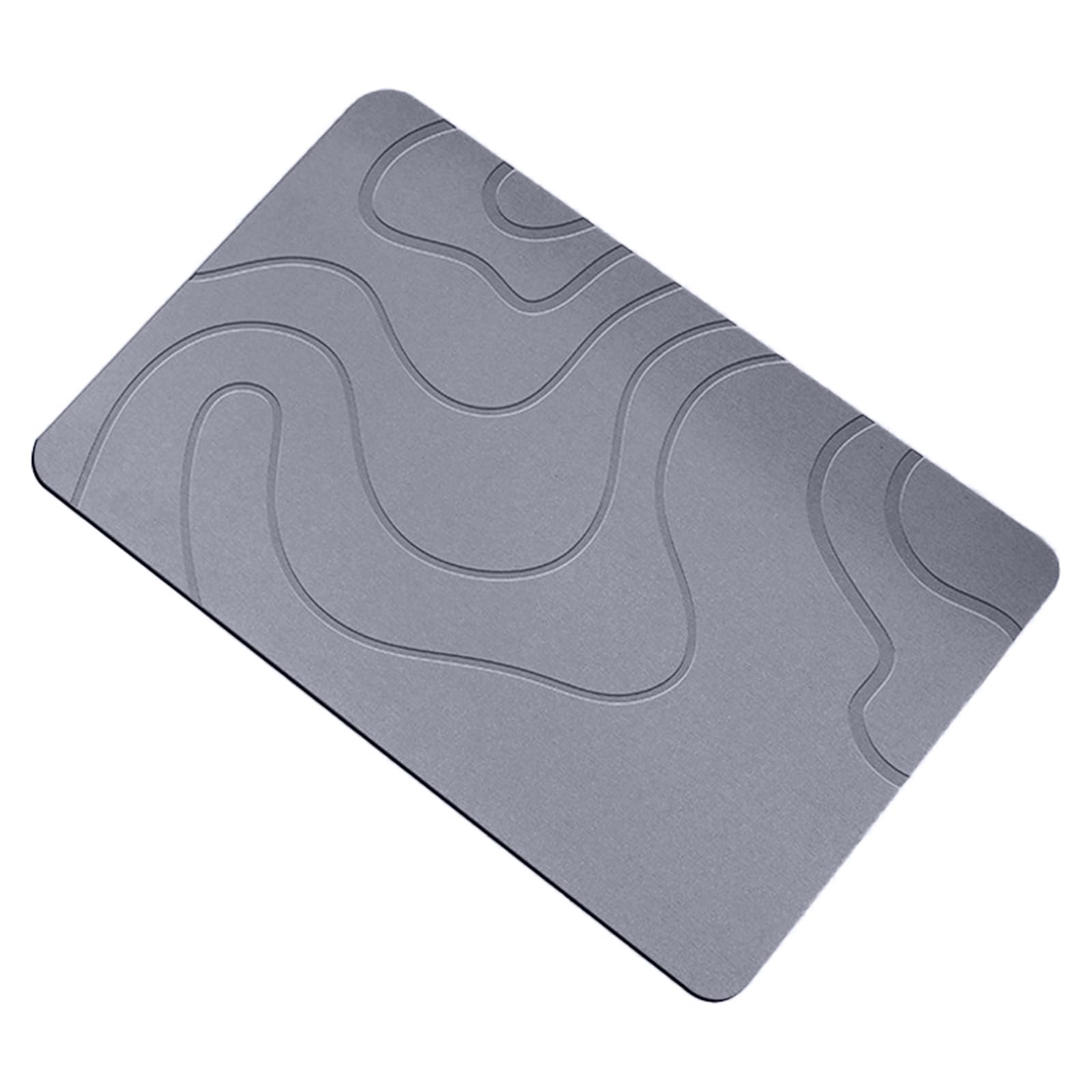 Buxuaaaa Dark Gray Diatomite Bath Mat, Antislip, Highly Absorbent Door Mat For Bathroom And Kitchen Floor, Easy Cleaning Doormat Quick Drying Bath