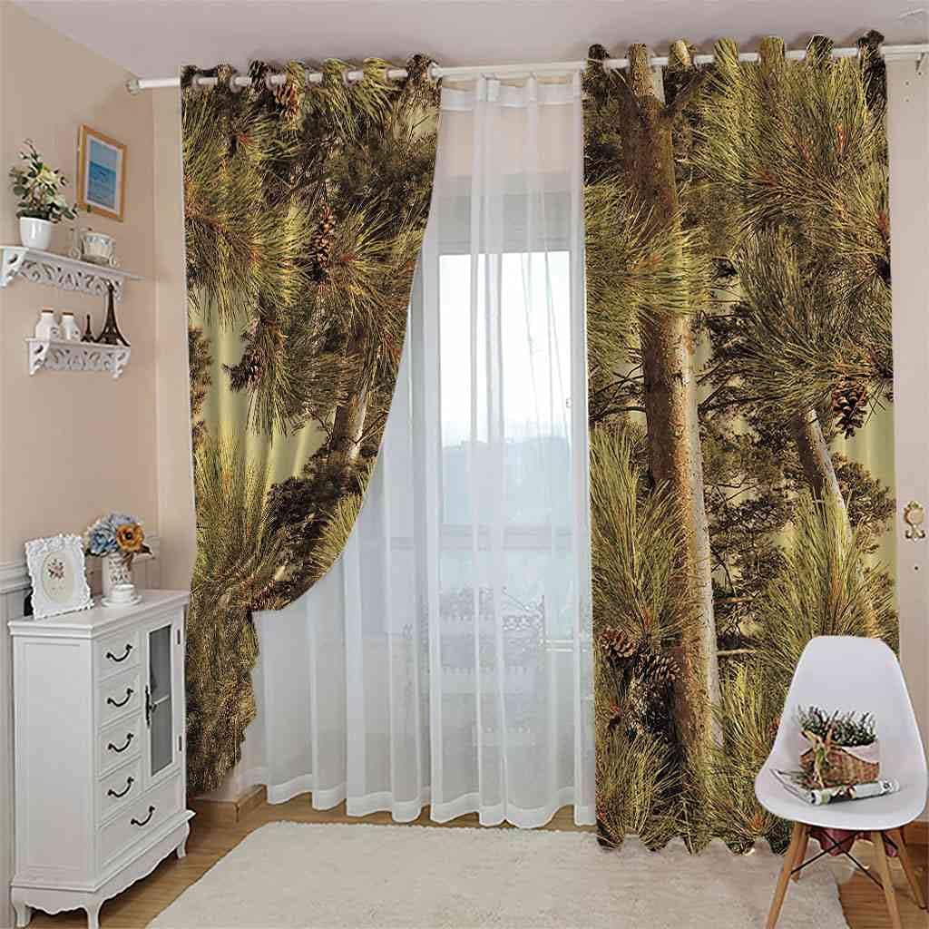 Modern Blackout Curtains with Eyelet 3D Printed Thermal Insulated Window Treatments Tropical Forest Landscape Living Room Bedroom Window Drapes 2 Panel Set 72" X 108" (2XW27.5"xL63")
