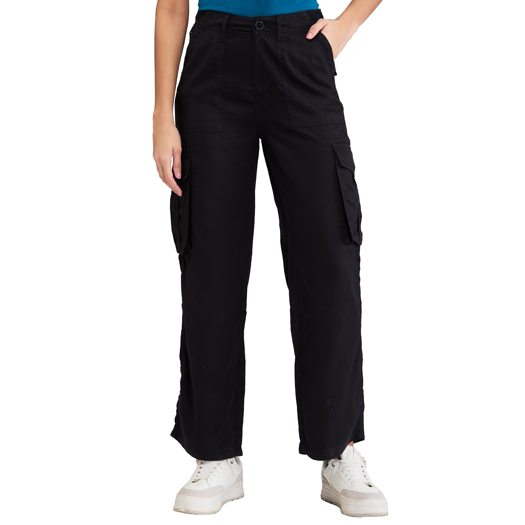 Spykar Women's Regular Cargo in neutral