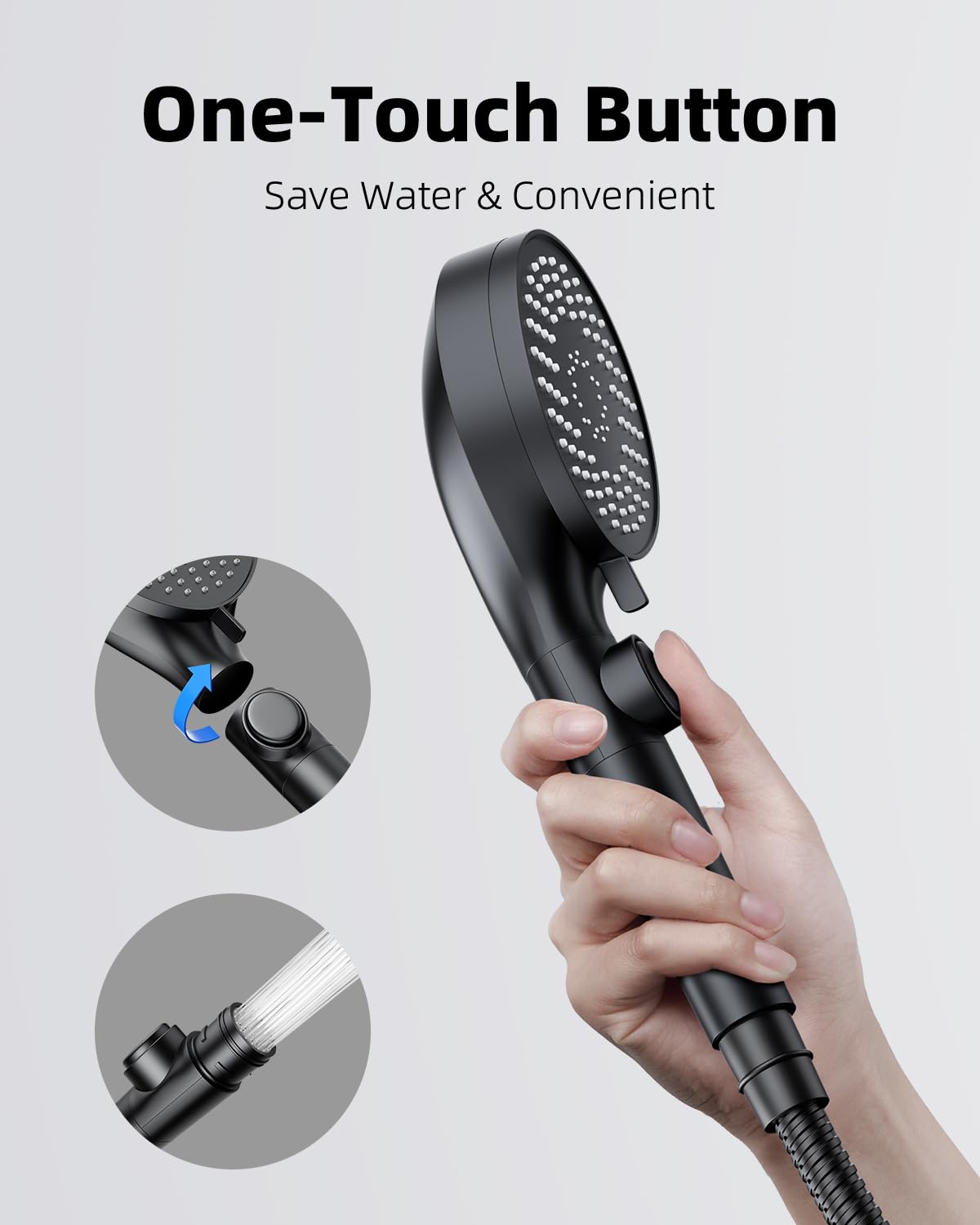 RV Shower Head - 5 Modes, Stainless Steel Hose -3