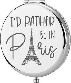 KEYCHIN Eiffel Tower Pocket Mirror Visit Paris Gifts I'd Rather Be in Paris Compact Makeup Mirror France Souvenir Visit Paris Gifts (in Paris-S)