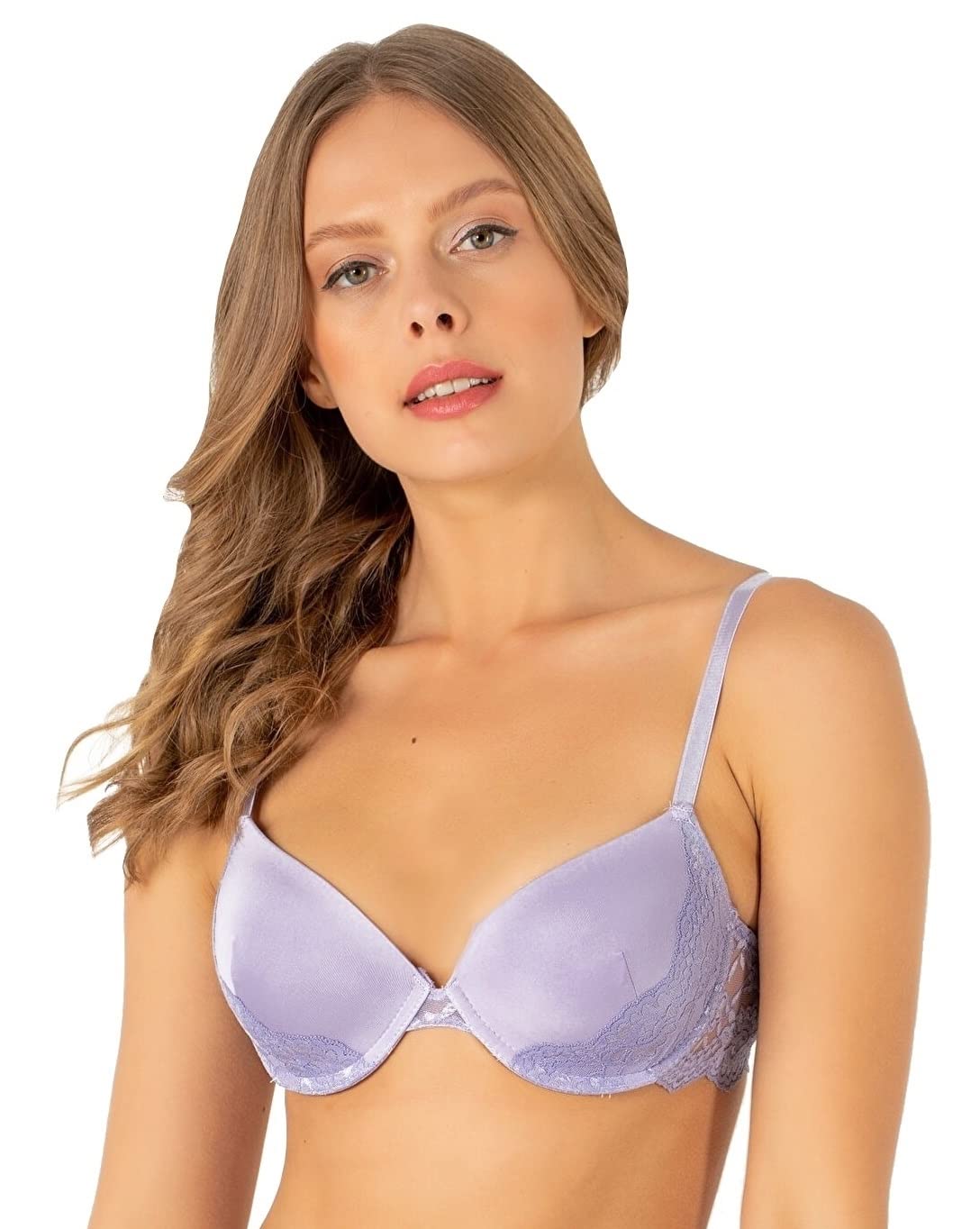 miorrePurple Softness Empty Cup with Floral Stretchable Lace Bra lingerie Soft and comfortable Everyday Bra