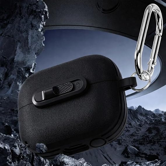 Rongep Samsung Galaxy Buds 3-Pro-3 FE için Horizontal-Lock Kulaklık Kılıfı Çizilme ve Darbe Önleyici Buds 3 Pro Koruyucu Elde Rahat Tutuş Sağlayan Kaydırmaz Kenar Tasarımlı Buds 3 Pro Kılıfı (Siyah)