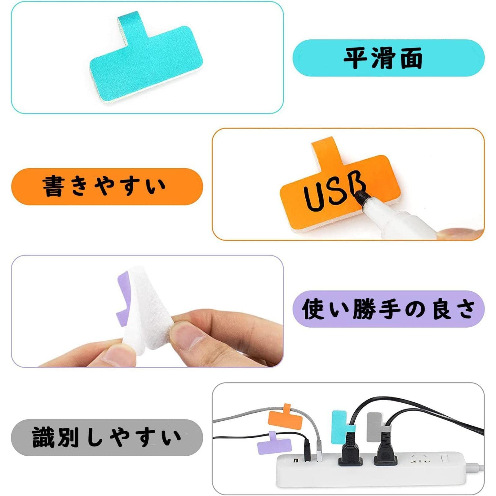 Amazon.co.jp: 40枚 ケーブルラベル ケーブルタグ 配線識別 線名札